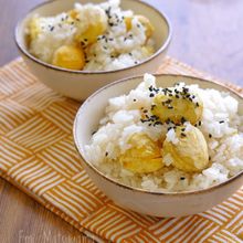 冷凍むき栗を使って簡単ホクホクもちもち栗おこわ【炊飯器で♪】