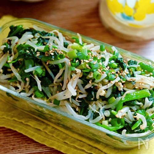 豆鼓醤でコクうま♡ほうれん草ともやしナムル【10分作りおき】