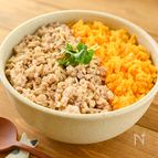 食べ応えも栄養もUP！【えのき鶏そぼろ丼】