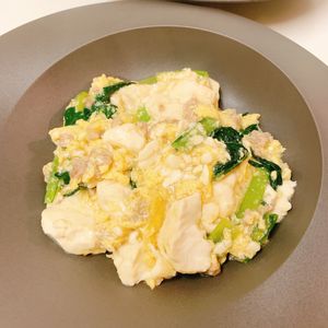 りんの作ってみた!投稿(あつあつとろとろヘルシー😘💕小松菜のそぼろあんかけ豆腐♪)
