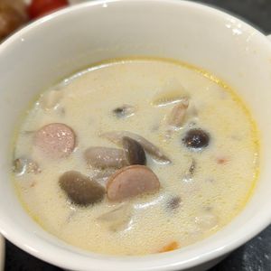 ひつじの作ってみた!投稿(【ベーコンときのこの豆乳スープ】簡単まろやかな豆乳スープ♪)