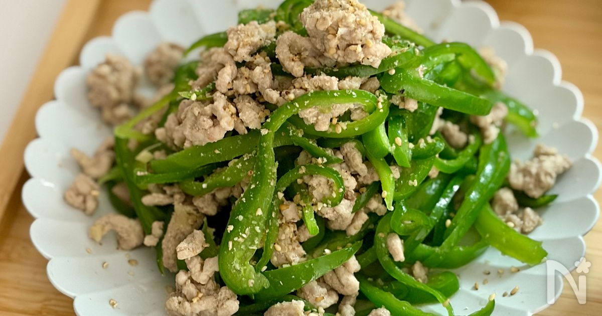 ピーマン大量消費に♡豚ひき肉の白だし炒め【簡単作りおき】