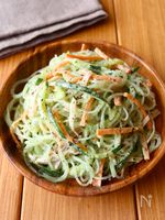 レンジで簡単!【バジルマヨ春雨サラダ】調味料3つでお手軽♩