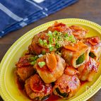 豚巻きズッキーニと新生姜の旨ぽん焼き