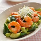 グリーン野菜と海老のあっさり塩炒め