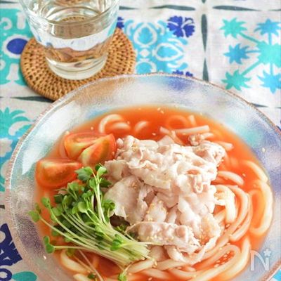 リコピンたっぷり♪冷やしトマトうどん