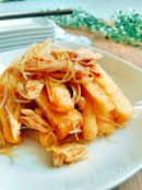 ピリ辛★焼き油揚げと鶏ささみのネギあえ
