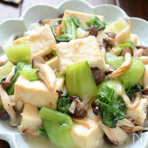 【豆腐とチンゲン菜のあっさり中華煮】簡単&節約&ヘルシー