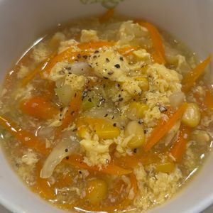 843565の作ってみた!投稿(野菜の甘みたっぷり♩ふわたまコーンスープ)