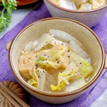 フライパンでパパッと♪『大根と白菜と厚揚げのうま塩煮込み』