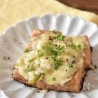 厚揚げ豆腐と長ネギの煮物のチーズステーキ【アレンジ】