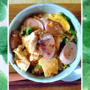 チョロリスの作ってみた!投稿(子供が喜ぶ♡『魚肉ソーセージと豆腐のチャンプルー』)