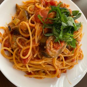 あやかすの作ってみた!投稿(なすとツナのトマトチーズパスタ【#麺の別茹で不要】)