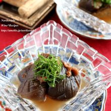 冷たい茄子の梅煮