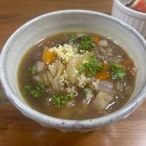 こむぎの作ってみた!投稿(身体がよろこぶ【雑穀入りゴロゴロ野菜のミネストローネ】)