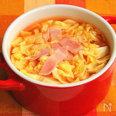 【やわらかキャベツのお手軽スープ】子どもが喜ぶ♪