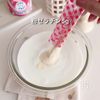 材料4つ 桃のパンナコッタの工程1