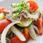 夏野菜と豚肉のゆずポン酢炒め