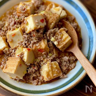 レンジで厚揚げマーボー豆腐