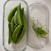 レンジでもう1品『スナップエンドウのナムル』の工程1