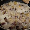 【ワンパンでコクうま】さつまいもときのこのチーズリゾットの工程4