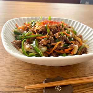 グリーンラテの作ってみた!投稿(【あっさりとしたプルコギ】野菜たっぷりで量増しで美味しいよ。)