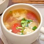 5分で完成🍅ふわふわ卵とミニトマトのスープ！中華風あっさり