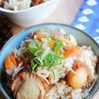 ホタテの旨味ときのこ香る♪贅沢炊き込みご飯！