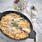 牡蠣と白菜のクリームパスタ