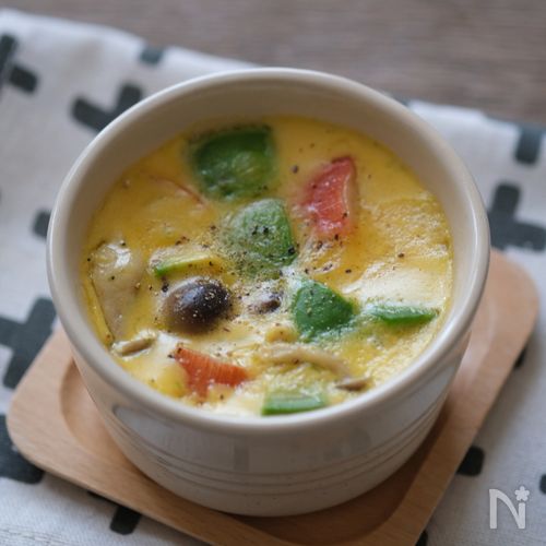 【本鶏だしとアボカド&チーズで】洋風茶碗蒸し
