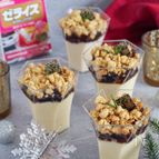 さつまいもとコーヒーの2層ゼリー♪おからクランブル添え