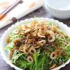 【水菜のじゃこちくわ梅サラダ】絶品ヘルシーモリモリ食べてOK