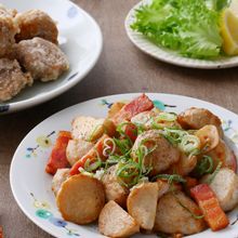 里芋とベーコンのにんにくバターしょうゆ炒め