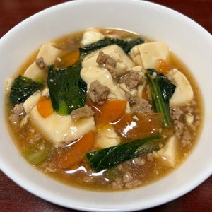 りんごの作ってみた!投稿(【豆腐と小松菜のそぼろあん】節約食材でパパッと作る♪)
