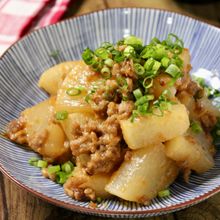 レンジで時短！大根の甘辛肉味噌炒め