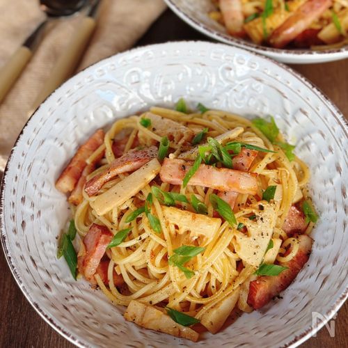 【筍とベーコンのバター醤油スパゲティ】食べたら虜♪春のパスタ