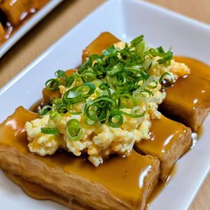 まゆのの作ってみた!投稿(ご飯がすすむ★節約レシピ「厚揚げの甘酢タルタル南蛮」)
