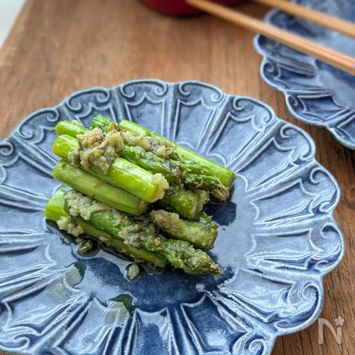 トースターで簡単✨アスパラのバジルチーズ焼きレモン香る