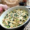 レンジで簡単！ほうれん草とゴルゴンゾーラのもち麦リゾット