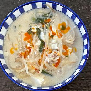 とーるじーじの作ってみた!投稿(重ねて煮るだけ♪『もやしと豆腐のうま辛♡担々スープ』)