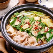 【豚バラキャベツのもつ鍋風】焦がし醤油香る♬鍋の〆は辛麺風♡