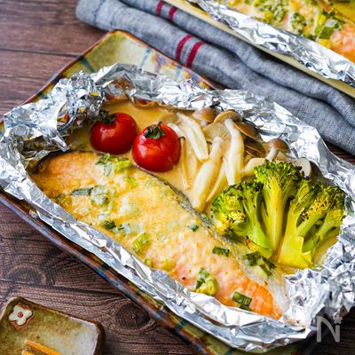 鮭のネギマヨポン酢ホイル焼き【簡単お魚レシピ♪】