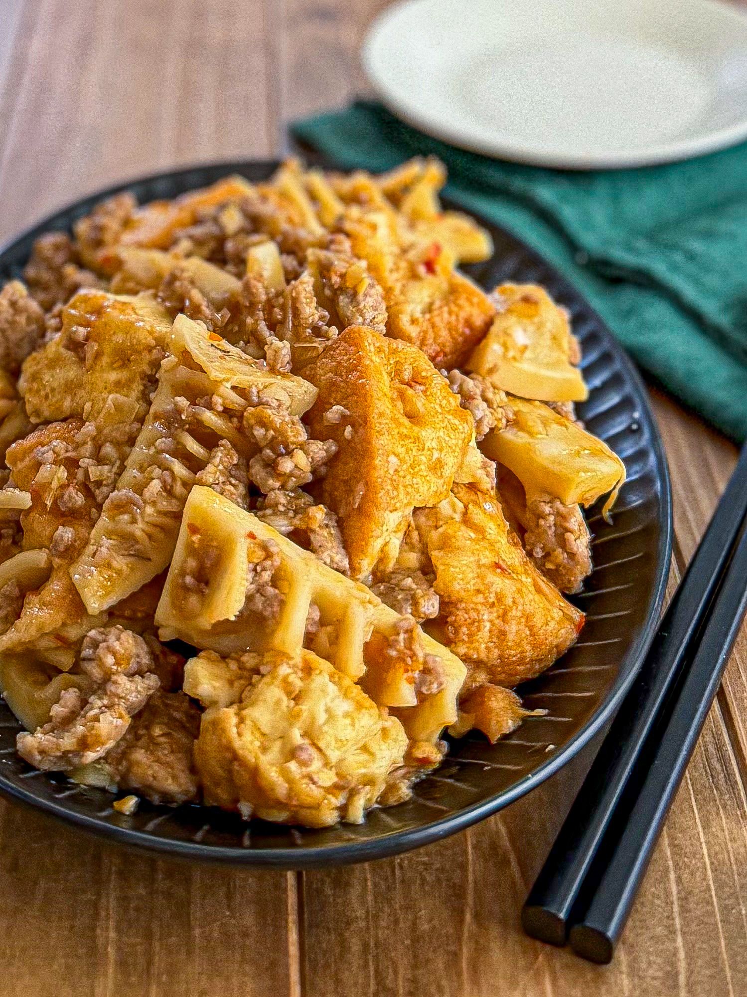 筍と厚揚げ《にんにく♡オイスター味噌炒め》 | レシピサイトNadia