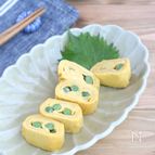 【卵焼き】お弁当の彩りに◎グリーンピースのだし巻き