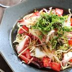 たこと薬味野菜の和風冷製パスタ