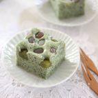米粉の蒸しケーキ♪よもぎ甘納豆