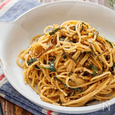 しそ昆布と大葉の和風パスタ【#レンジ #包丁不要】