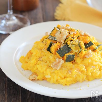 ご飯で簡単!かぼちゃとクリームチーズのリゾット風