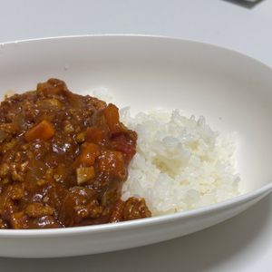 琉の作ってみた!投稿(スプーンが止まらない♡ふわたまキーマカレー)