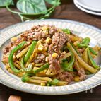 ごはんがすすむ【牛肉とじゃがいものガリバター醤油炒め】